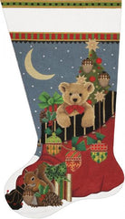 Melissa Shirley Designs Acorn Santa Bag Sock Needlepoint Canvas