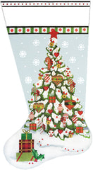 Melissa Shirley Designs Christmas Heart Tree Sock Needlepoint Canvas