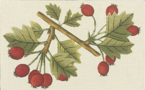Melissa Shirley Designs Berry Leaves Needlepoint Canvas