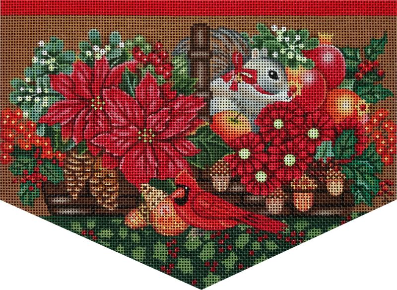 Melissa Shirley Designs Christmas Basket Cuff Needlepoint Canvas