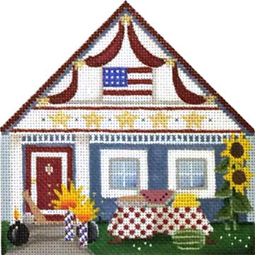 Melissa Shirley Designs 4Th Of July House 18m MS Needlepoint Canvas