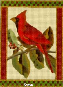 Melissa Shirley Designs Cardinal Ornament 18m MS Needlepoint Canvas