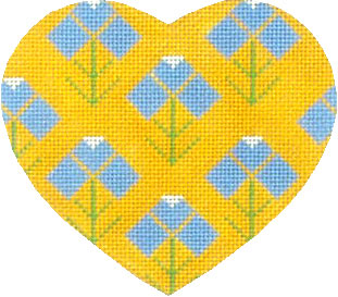 Melissa Shirley Designs Blue Bonnet Heart 18m MS Needlepoint Canvas