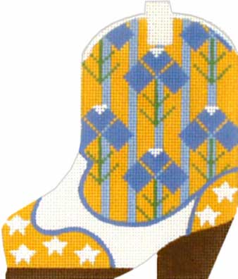 Melissa Shirley Designs Blue Bonnet Boot 18m MS Needlepoint Canvas