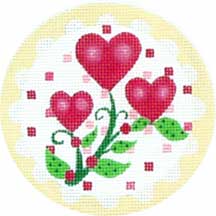 Melissa Shirley Designs 3 Flower Ornament 18m MS Needlepoint Canvas