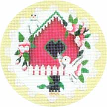 Melissa Shirley Designs Birdhouse Ornament Needlepoint Canvas