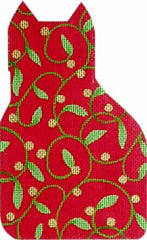 Melissa Shirley Designs Christmas Vine Cat 18m MS Needlepoint Canvas
