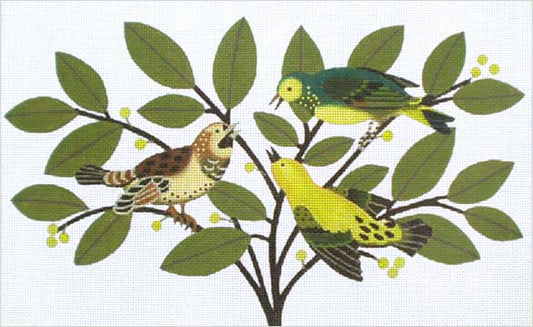 Melissa Shirley Designs Bird Bush 13m MS Needlepoint Canvas