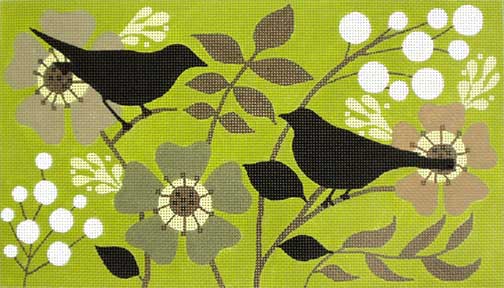 Melissa Shirley Designs Blackbird Garden 13m MS Needlepoint Canvas