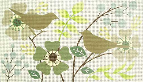 Melissa Shirley Designs Brown Bird Needlepoint Canvas
