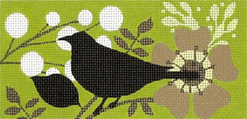 Melissa Shirley Designs Blackbird - Puffs 13m MS Needlepoint Canvas