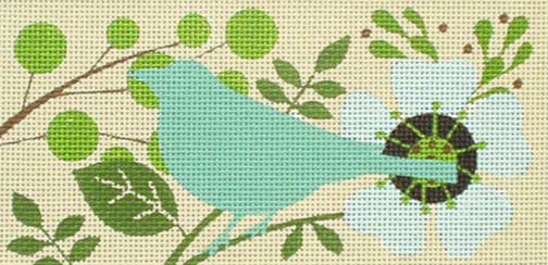 Melissa Shirley Designs Bluebird Puffs 13m MS Needlepoint Canvas