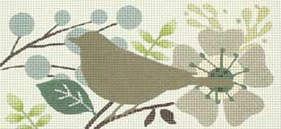 Melissa Shirley Designs Brown Bird Needlepoint Canvas