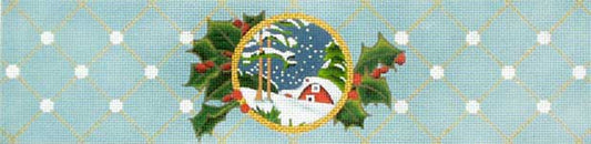 Melissa Shirley Designs Blue Scene Ornament 18m MS Needlepoint Canvas