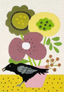 Melissa Shirley Designs Crow Bouquet MS Needlepoint Canvas