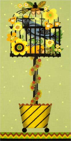 Melissa Shirley Designs Crow Cage Topiary MS Needlepoint Canvas