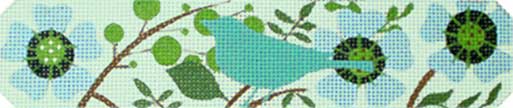 Melissa Shirley Designs Aqua Bird Garden Bracelet MS Needlepoint Canvas