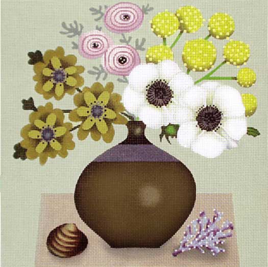 Melissa Shirley Designs Anemone Bouquet MS Needlepoint Canvas