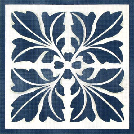 Melissa Shirley Designs Blue Leaf Quilt MS Needlepoint Canvas