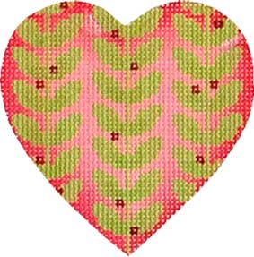 Melissa Shirley Designs Berry Leaves Heart MS Needlepoint Canvas
