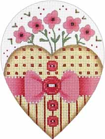Melissa Shirley Designs Button Heart MS Needlepoint Canvas