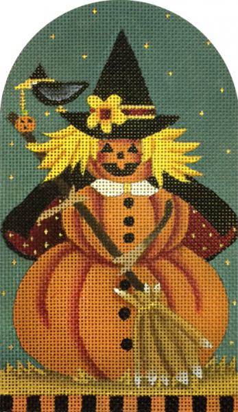 Melissa Shirley Designs Broomstick Punkin Witch Needlepoint Canvas