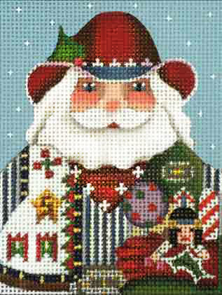 Melissa Shirley Designs Cowboy Santa MS Needlepoint Canvas
