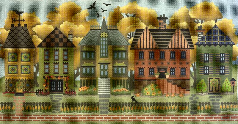 Melissa Shirley Designs Autumn Houses MS Needlepoint Canvas