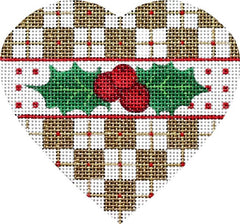 Melissa Shirley Designs Cross Square Holly Heart Needlepoint Canvas