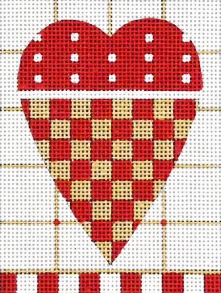 Melissa Shirley Designs Checkerboard Heart MS Needlepoint Canvas