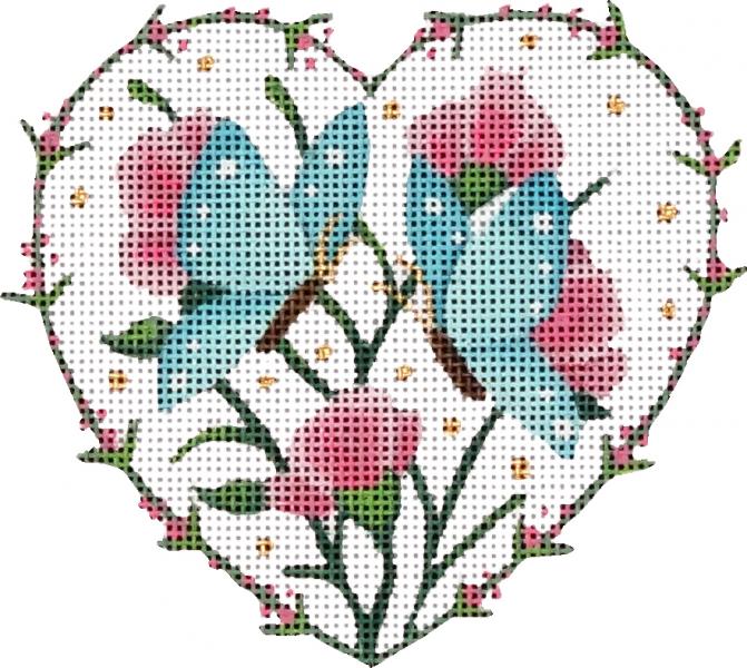 Melissa Shirley Designs Butterfly Heart MS Needlepoint Canvas