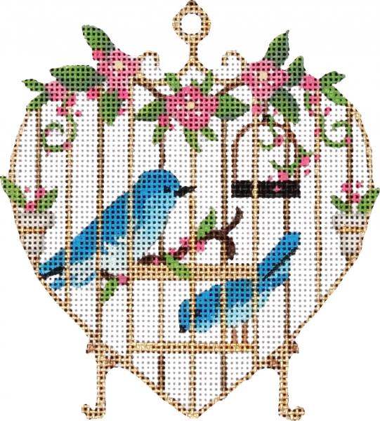 Melissa Shirley Designs Birdcage Heart MS Needlepoint Canvas