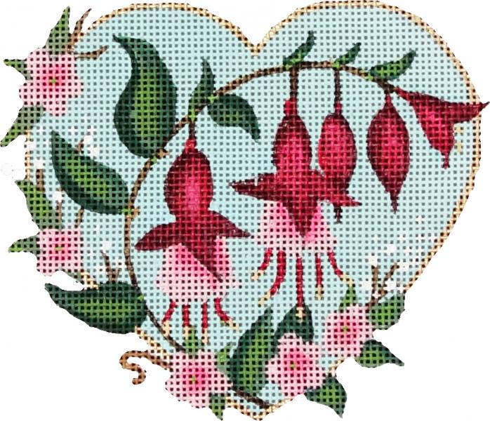 Melissa Shirley Designs Bell Flower Heart MS Needlepoint Canvas