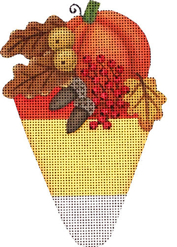 Melissa Shirley Designs Candy Corn W/Pumpkin MS Needlepoint Canvas