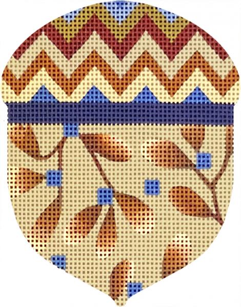 Melissa Shirley Designs Blue Dot & Leaf Acorn MS Needlepoint Canvas