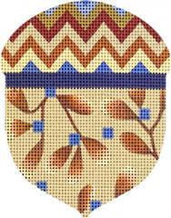 Melissa Shirley Designs Blue Dot & Leaf Acorn MS Needlepoint Canvas