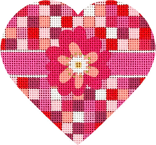 Melissa Shirley Designs Checkered Heart MS Needlepoint Canvas