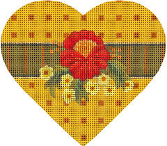 Melissa Shirley Designs Autumn Hearts-Red Posy Needlepoint Canvas