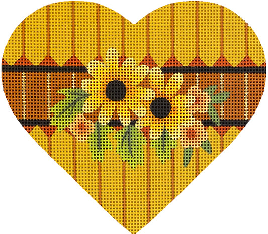Melissa Shirley Designs Autumn Hearts-Blkeyesusan MS Needlepoint Canvas