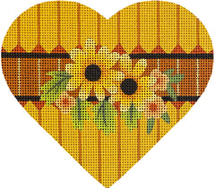 Melissa Shirley Designs Autumn Hearts-Blkeyesusan MS Needlepoint Canvas