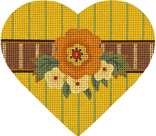 Melissa Shirley Designs Autumn Heart-Terracota Bloom MS Needlepoint Canvas