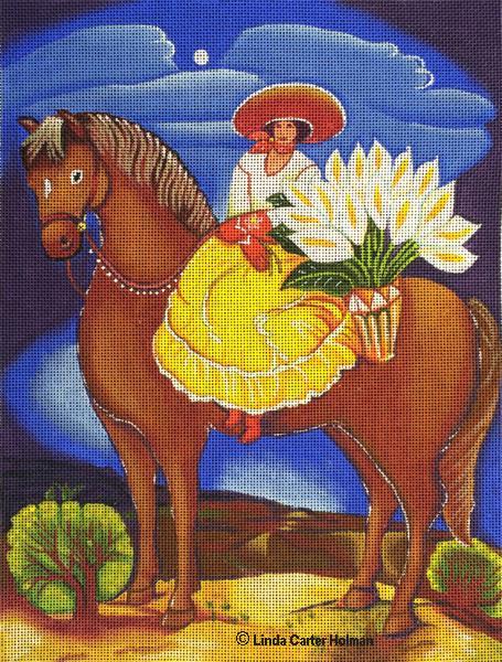 Melissa Shirley Designs Callas Bareback MS Needlepoint Canvas