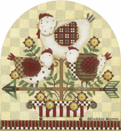 Melissa Shirley Designs 3 French Hens MS Needlepoint Canvas