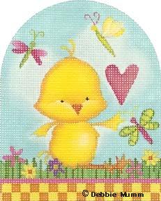 Melissa Shirley Designs Chick/Heart MS Needlepoint Canvas