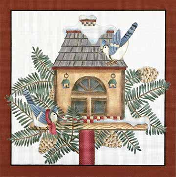 Melissa Shirley Designs Debbie Mumm Blue Jay House Needlepoint Canvas