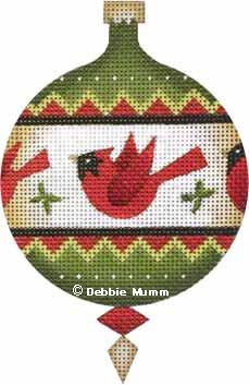 Melissa Shirley Designs Cardinal Ornament MS Needlepoint Canvas