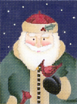 Melissa Shirley Designs Cardinal Santa MS Needlepoint Canvas