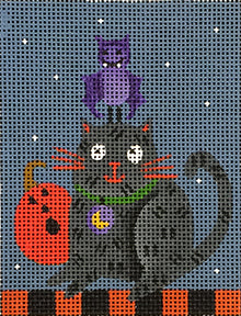 Melissa Shirley Designs Cat & Bat MS Needlepoint Canvas