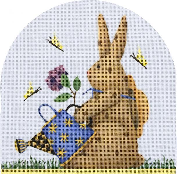 Melissa Shirley Designs Bunny Watering Can MS Needlepoint Canvas