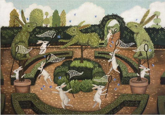 Melissa Shirley Designs Bunny Topiary Garden MS Needlepoint Canvas